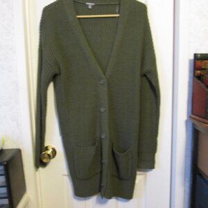 Charlotte Russe Dark Olive Cardigan Sweater Women Size Small